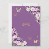 Dark Purple Lilac Blush Floral Roses Sweet 16 Kaart (Achterkant)