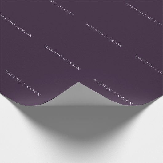 Dark Purple Minimalist Plain Modern  Cadeaupapier (Hoek)