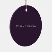 Dark Purple Minimalist Plain Modern  Keramisch Ornament (Rechts)