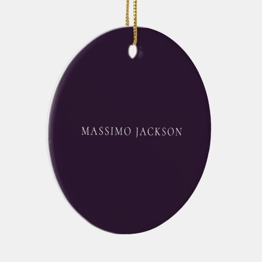 Dark Purple Minimalist Plain Modern  Keramisch Ornament (Rechts)
