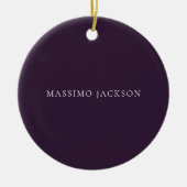 Dark Purple Minimalist Plain Modern  Keramisch Ornament (Voorkant)