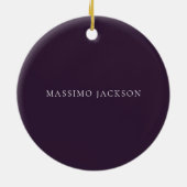 Dark Purple Minimalist Plain Modern  Keramisch Ornament (Achterkant)