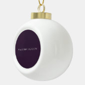 Dark Purple Minimalist Plain Modern Keramische Bal Ornament (Rechts)