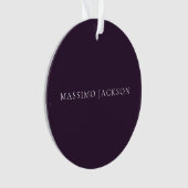 Dark Purple Minimalist Plain Modern  Ornament (voorkant)
