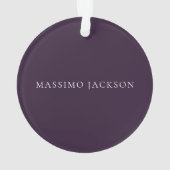 Dark Purple Minimalist Plain Modern  Ornament (achterkant)
