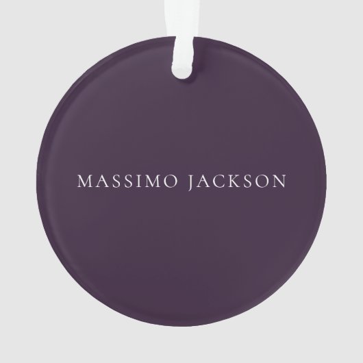 Dark Purple Minimalist Plain Modern  Ornament (achterkant)