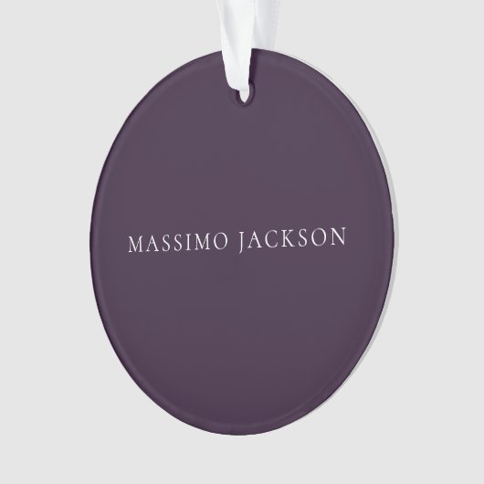 Dark Purple Minimalist Plain Modern  Ornament (voorkant)