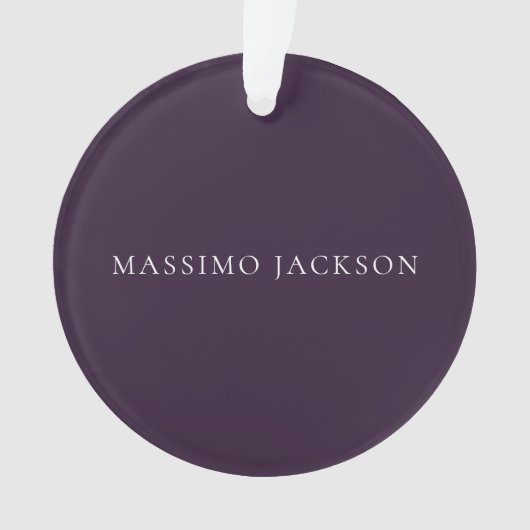 Dark Purple Minimalist Plain Modern  Ornament (voorkant)