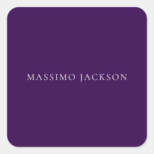 Dark Purple Minimalist Plain Modern  Vierkante Sticker (Voorkant)