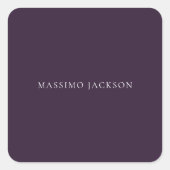 Dark Purple Minimalist Plain Modern Vierkante Sticker (Voorkant)