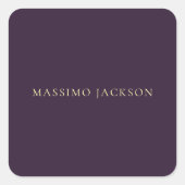 Dark Purple Minimalist Plain Modern  Vierkante Sticker (Voorkant)