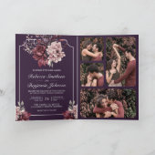 Dark Purple Moody Floral Frame QR Code Wedding (Binnen)