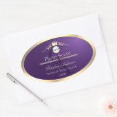 Dark Purple Product Label Gold Frame Logo Monogram (Envelop)