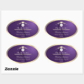 Dark Purple Product Label Gold Frame Logo Monogram (Vel)