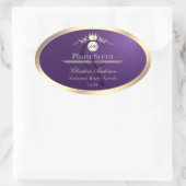 Dark Purple Product Label Gold Frame Logo Monogram (Tas)