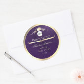 Dark Purple Product Label Gold Frame Logo Monogram (Envelop)