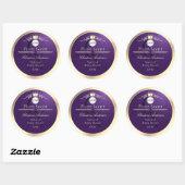 Dark Purple Product Label Gold Frame Logo Monogram (Vel)
