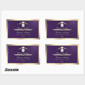Dark Purple Product Label Gold Frame Logo Monogram (Vel)