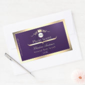 Dark Purple Product Label Gold Frame Logo Monogram (Envelop)