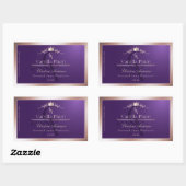 Dark Purple Product Label Rose Gold Frame Monogram (Vel)