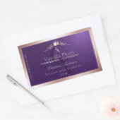 Dark Purple Product Label Rose Gold Frame Monogram (Envelop)