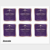 Dark Purple Product Label Rose Gold Frame Monogram (Vel)