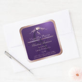 Dark Purple Product Label Rose Gold Frame Monogram (Envelop)