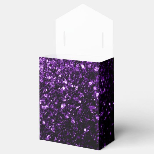 Dark Purple shiny glitter sparkles Sweet 16 Bedankdoosjes (Geopend)