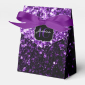 Dark Purple shiny glitter sparkles Sweet 16 Bedankdoosjes (Voorkant Zijde)