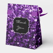 Dark Purple shiny glitter sparkles Sweet 16 Bedankdoosjes (Achterkant)