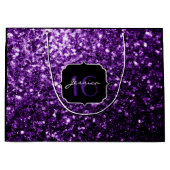 Dark Purple shiny glitter sparkles Sweet 16 Groot Cadeauzakje (Voorkant)