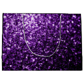 Dark Purple shiny glitter sparkles Sweet 16 Groot Cadeauzakje (Achterkant)