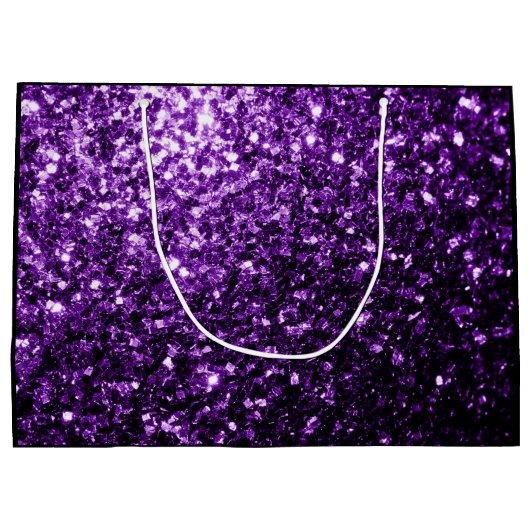 Dark Purple shiny glitter sparkles Sweet 16 Groot Cadeauzakje (Achterkant)