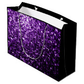 Dark Purple shiny glitter sparkles Sweet 16 Groot Cadeauzakje (Achterkant Gekanteld)