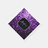 Dark Purple shiny glitter sparkles Sweet 16 Servet (Hoek)