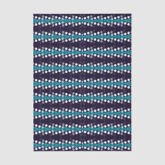 Dark Purple Teal Arrow White Dots Pattern Tissuepapier (Voorkant)