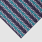 Dark Purple Teal Arrow White Dots Pattern Tissuepapier (Detail)