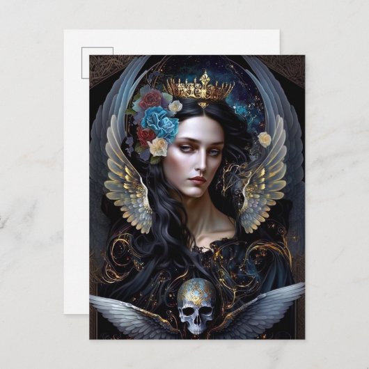 Dark Queen Angel Fantasy Art Briefkaart (Voorkant / Achterkant)