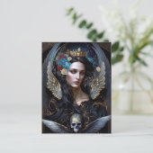 Dark Queen Angel Fantasy Art Briefkaart (Staand voorkant)