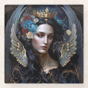 Dark Queen Angel Fantasy Art Glazen Onderzetter