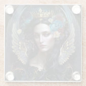 Dark Queen Angel Fantasy Art Glazen Onderzetter (Achterkant)