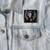 Dark Queen Angel Fantasy Art Vierkante Button 5,1 Cm (In situ)