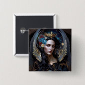Dark Queen Angel Fantasy Art Vierkante Button 5,1 Cm (Voorkant /achterkant)
