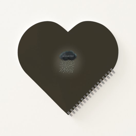 Dark Rain Cloud & Lightning Persoonlijk hart Notitieboek (Achterkant)