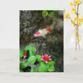 dark rain, Koi greeting cards Kaart (Gele Bloem)