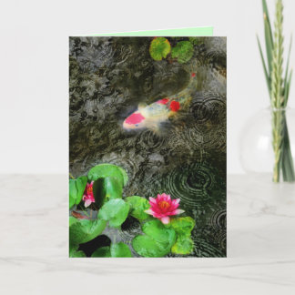 dark rain, Koi greeting cards Kaart
