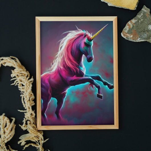 Dark Rainbow Gothic Unicorn AI creëerde digitale k Perfect Poster