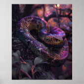 Dark Rainbow Iridescent Viper Coiled Poster (Voorkant)