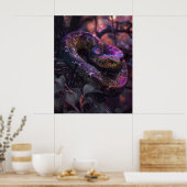 Dark Rainbow Iridescent Viper Coiled Poster (Keuken)