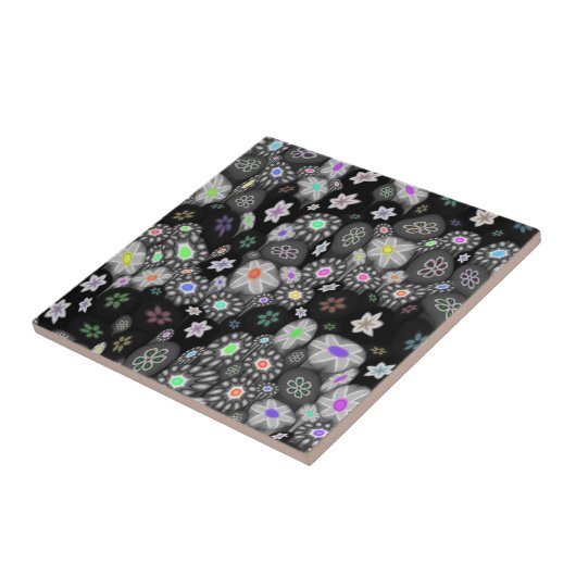 Dark Rainbow Millefiori Tegeltje (Zijkant)